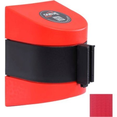QUEUE SOLUTIONS WallPro 450 Wall Mount Retractable Belt Barrier, Red Case W/25' Red Belt WP450R-RD250